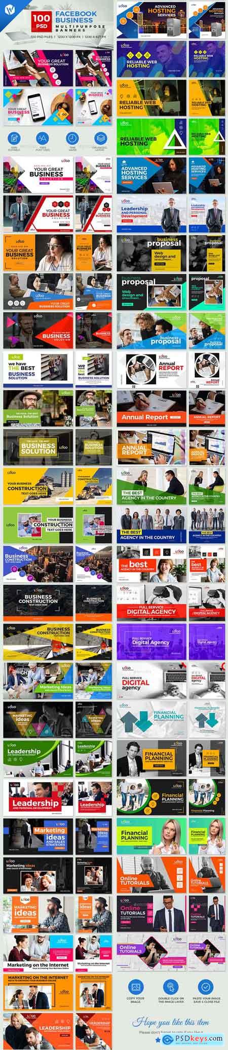 Graphicriver 100 Facebook Business Multipurpose Banners