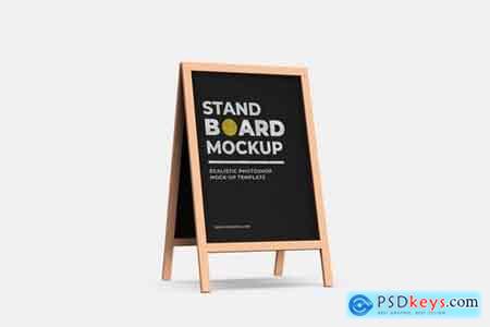 Wood Stand Board Mock-Up Template