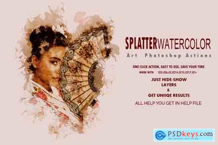 Thehungryjpeg Splatter Watercolor Art Photoshop Actions