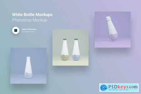 White Plastic Bottle Photoshop Mockup Pack