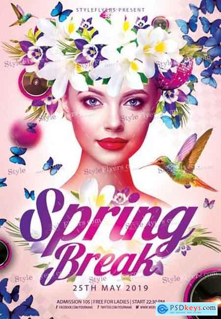 Spring Break PSD Flyer Template