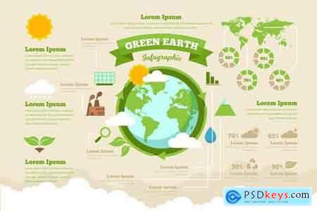 Green Earth Infographic PSD and AI Vector Template