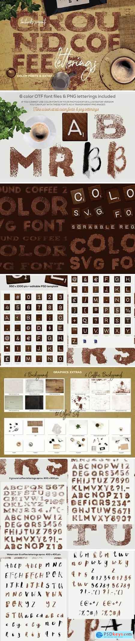 Creativemarket Ground Coffee PNG Letterings