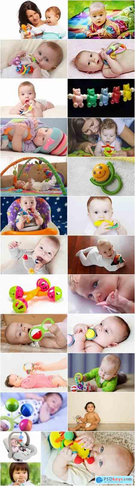 Children baby rattle with a children toy 25 HQ Jpeg