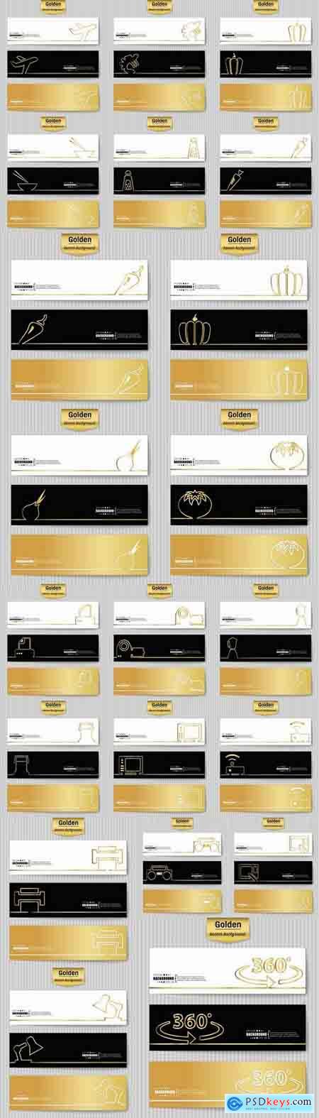 Banner pattern wallpaper background is a business card flyer gold geometric figure 21 EPS