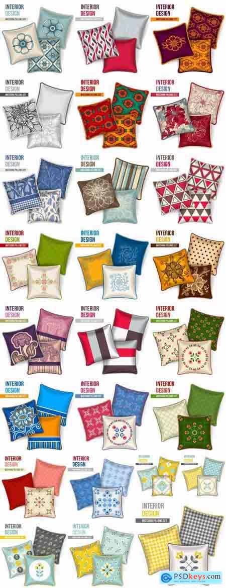Pillow image pattern example template interior bed 2-25 EPS