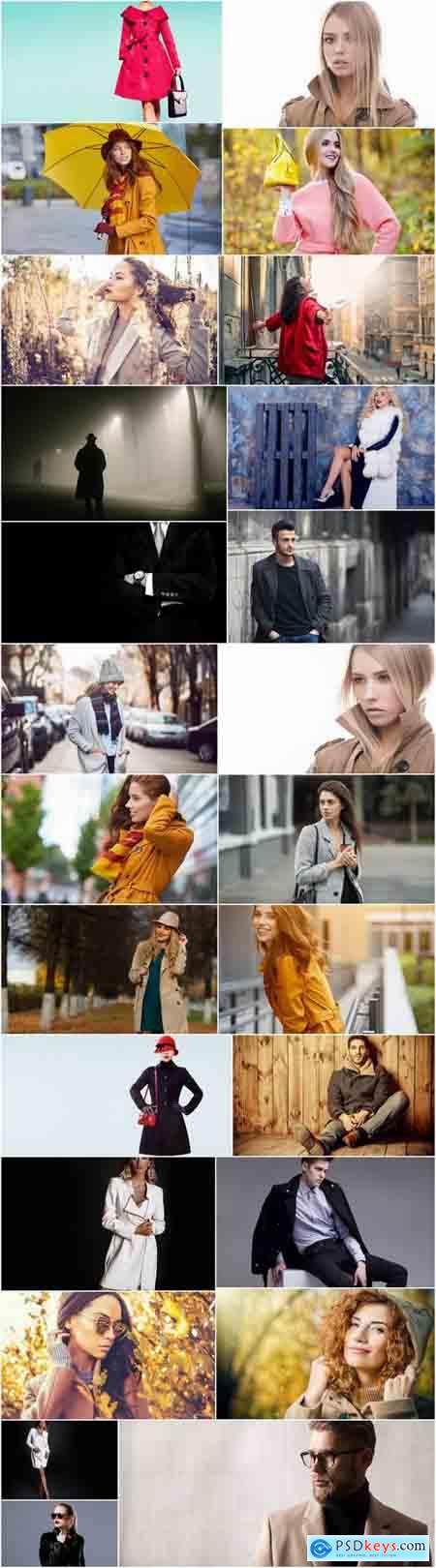 People in warm clothes coat autumn woman man 25 HQ Jpeg