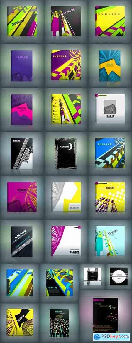 Book cover flyer magazine booklet with infographics vector image 7-25 EPS
