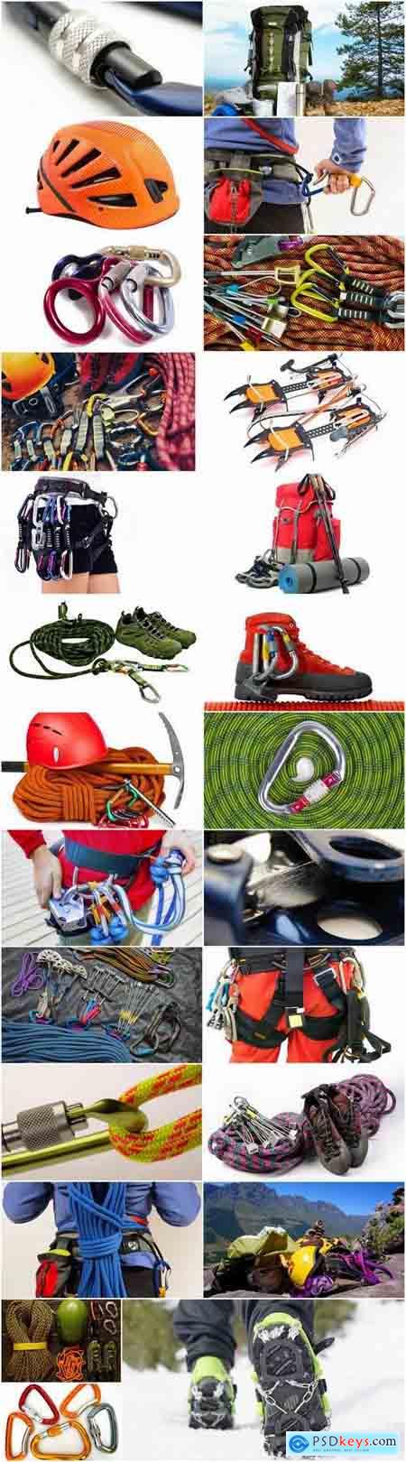 Mountaineering gear carabiner rope shoes ice ax helmet mount 25 HQ Jpeg