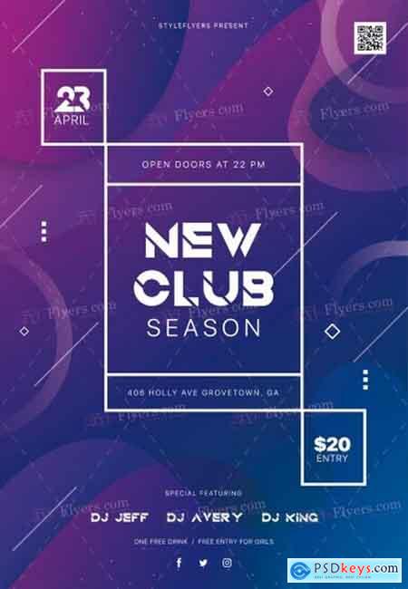 New Club Season PSD Flyer Template