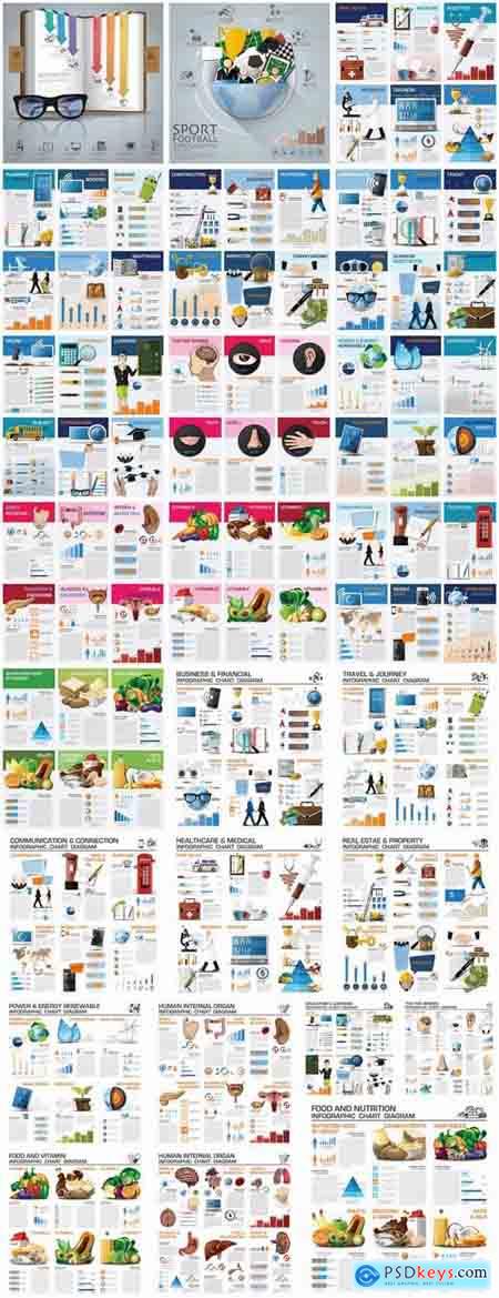 Business infographics medicine food products 25 EPS
