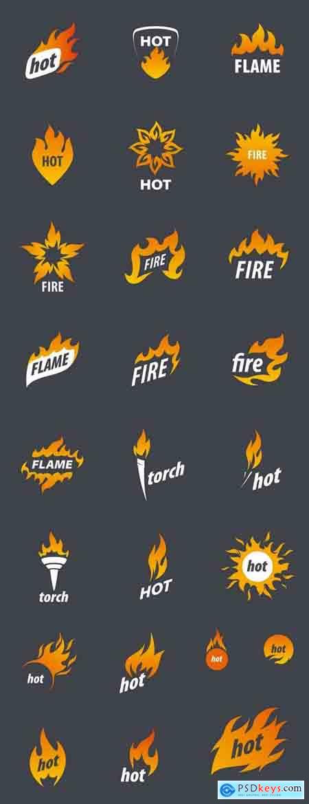 Fire picture vector logo illustration of the business campaign 44-25 Eps