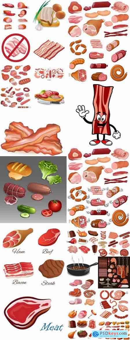 Bacon sausage meat banger 25 EPS