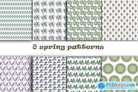 Abstract Spring Flowers Patterns