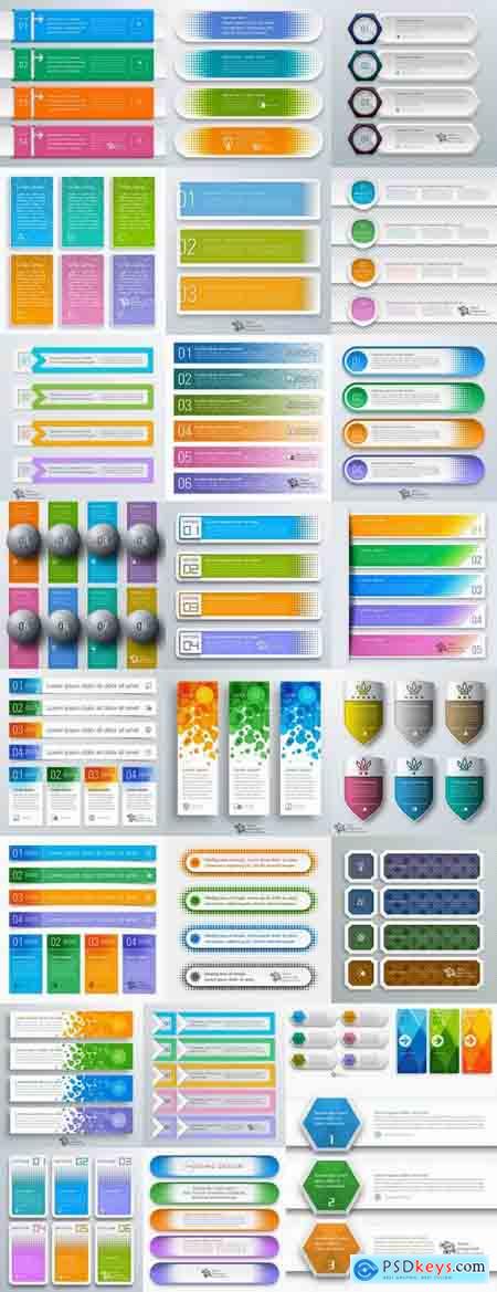 Infographics banner button web design element graph accessories 25 EPS