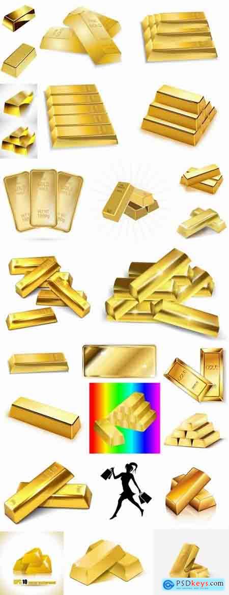 Gold bullion precious metal 25 EPS