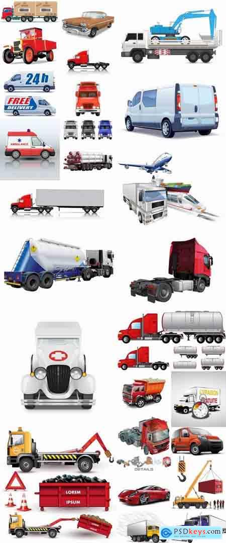 Vehicle car truck tractor vector image 25 EPS