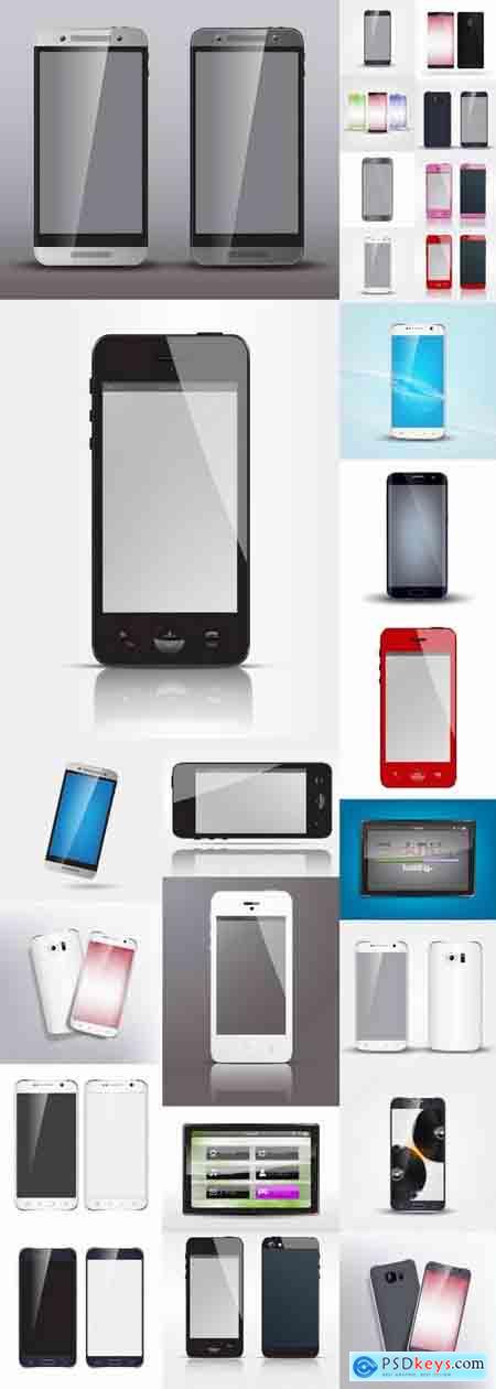 Mobile phone design housing a different color plate 25 EPS