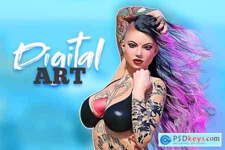 Creativemarket Digital Vector Art Photoshop Action