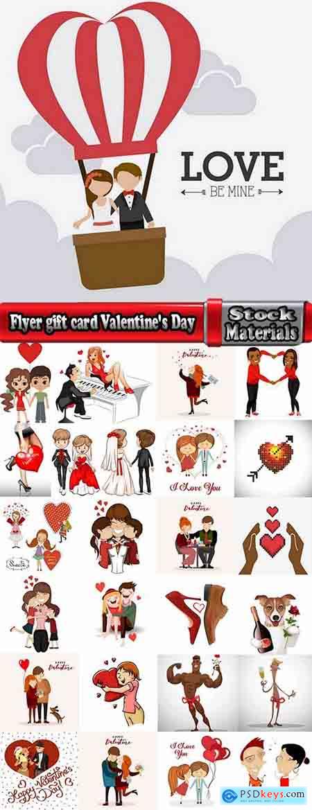 Flyer gift card Valentine's Day invitation card vector image 2-25 EPS