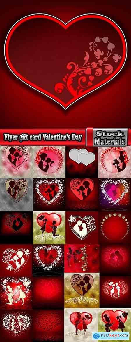 Flyer gift card Valentine's Day invitation card vector image 4-25 EPS
