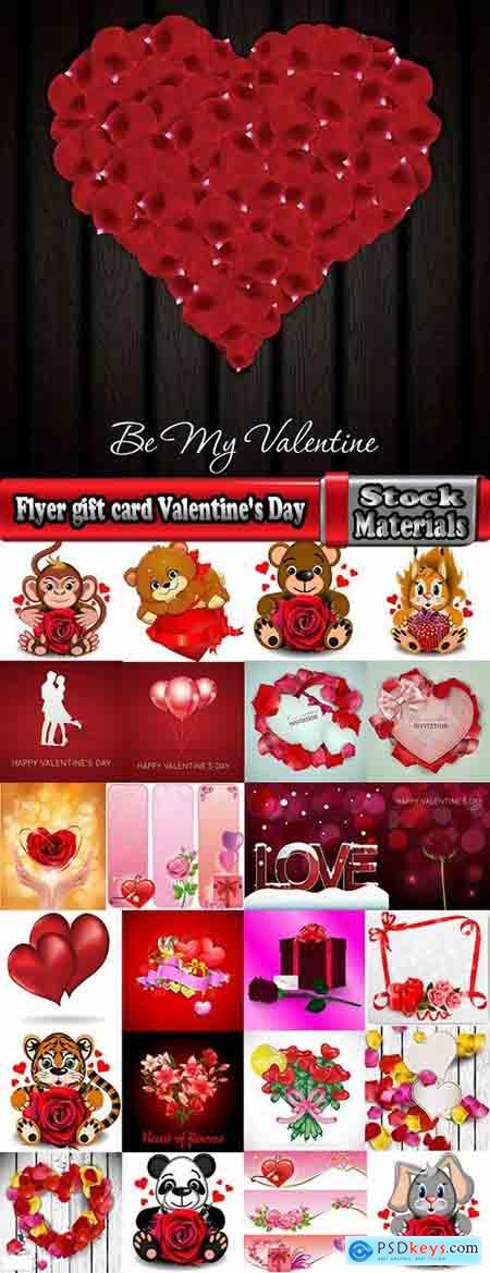 Flyer gift card Valentine's Day invitation card vector image 7-25 EPS