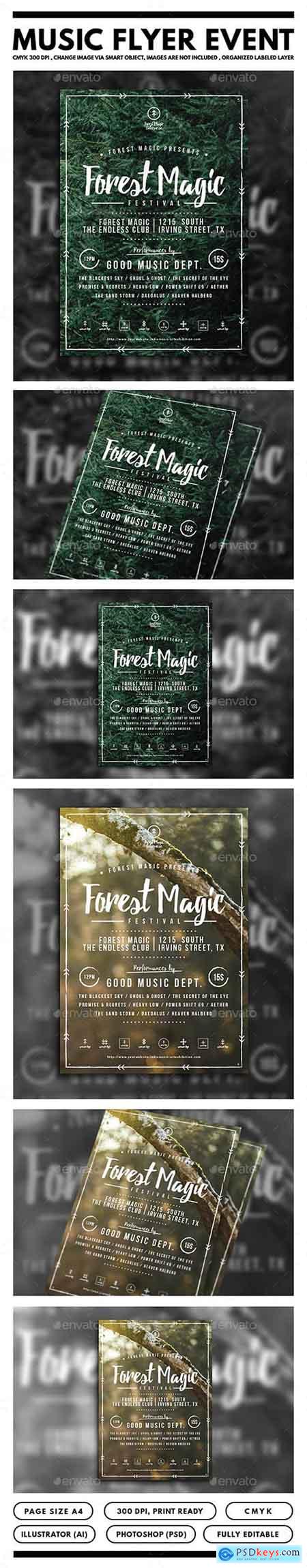 Graphicriver Forest Magic Festival Flyer