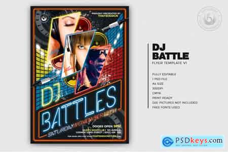 Creativemarket DJ Battle Flyer Template V1