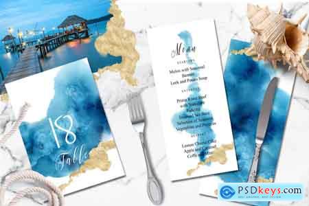 Creativemarket Ocean wedding invitations suit