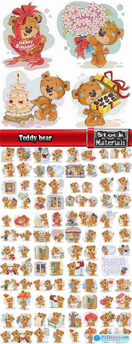 Teddy bear gift card for Valentine's Day Love Heart 25 EPS