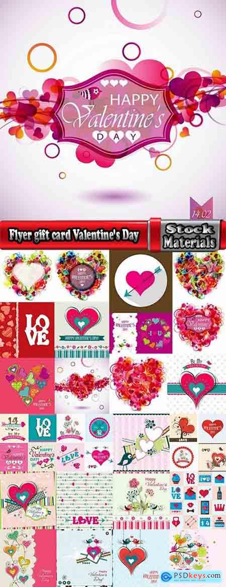 Flyer gift card Valentine's Day invitation card vector image 25 EPS