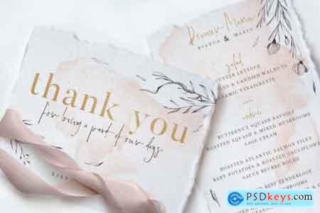 Thehungryjpeg Peach & Grey Floral Wedding Suite