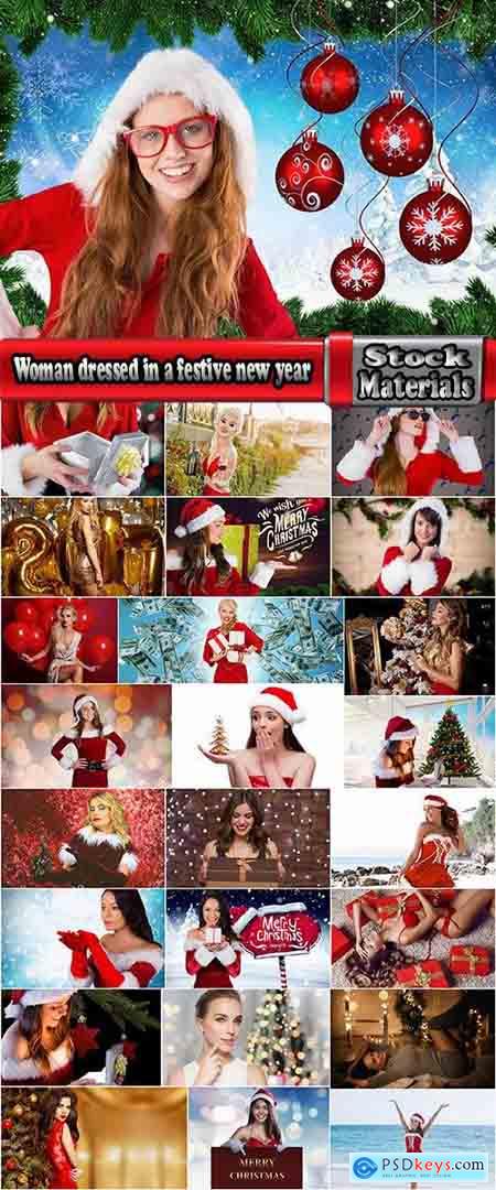 Woman dressed in a festive new year christmas holiday Snow Maiden 25 HQ Jpeg