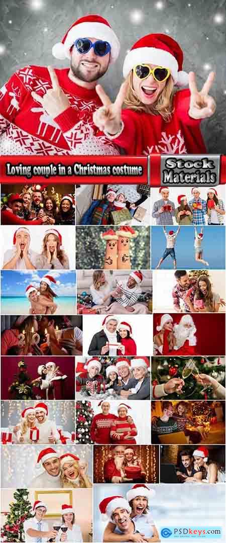 Loving couple in a Christmas costume New Year family holiday 25 HQ Jpeg