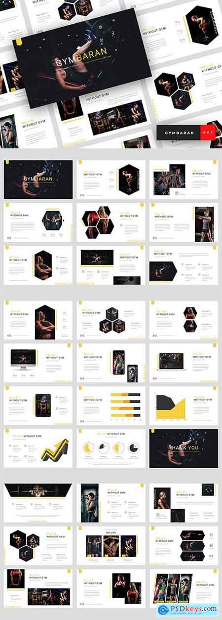 Gymbaran - Gym PowerPoint, Keynote and Google Slides Template