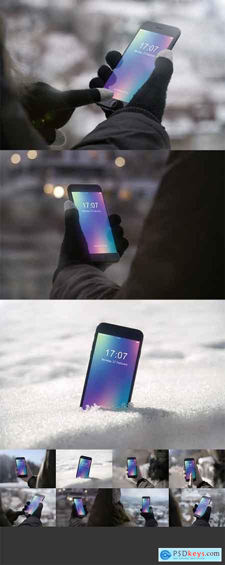 Smart Phone Mockup Winter Edition