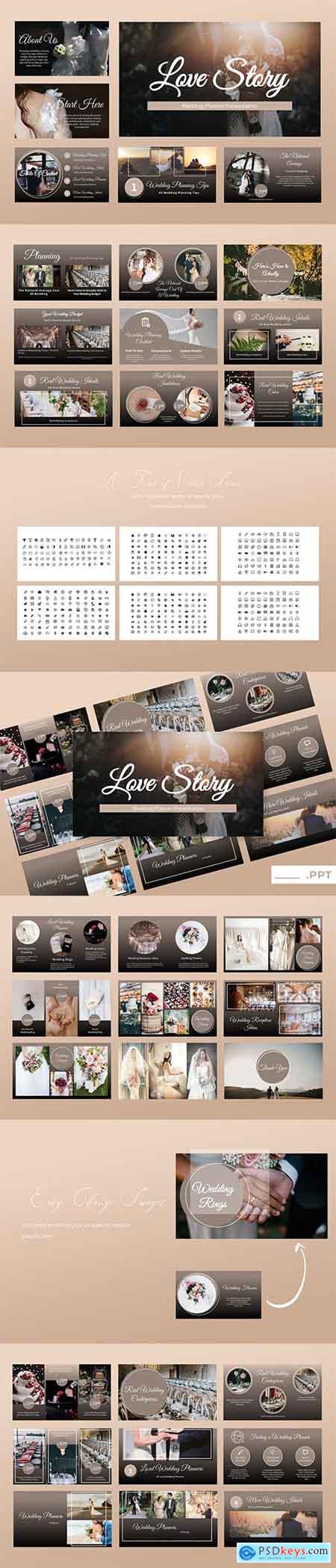 Love Story - Wedding Powerpoint, Keynote and Google Slides Templates