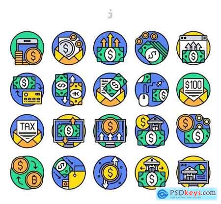 20 Payment Colorline Circular Icon set