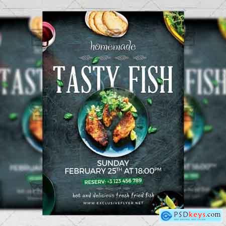 Fish Restaurant Flyer - Food A5 Template