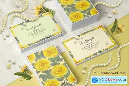 Creativemarket Lemon Wild Rose PSD Business Card