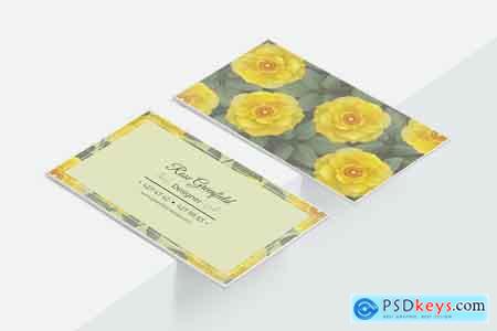 Creativemarket Lemon Wild Rose PSD Business Card