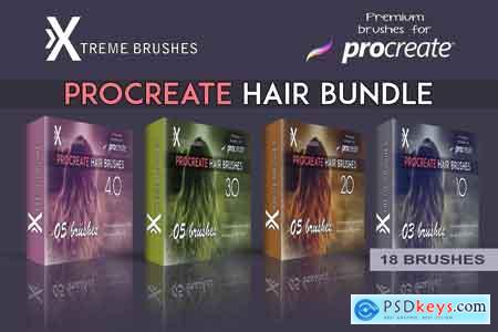Creativemarket Procreate Hair Bundle