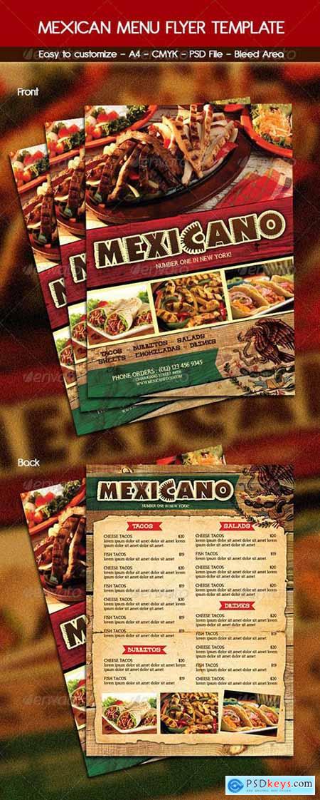 Graphicrver Mexican Food Menu