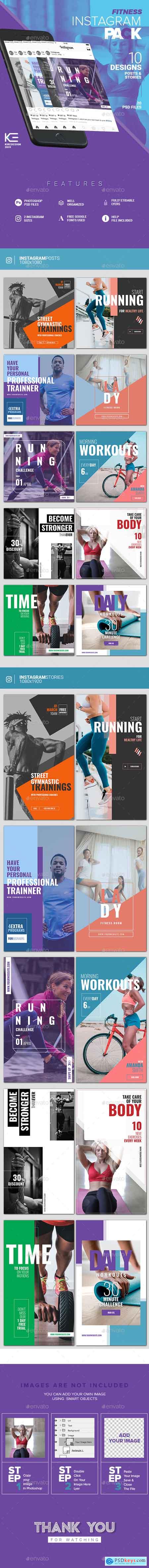 GraphicRiver 10 Instagram Fitness Posts & Stories