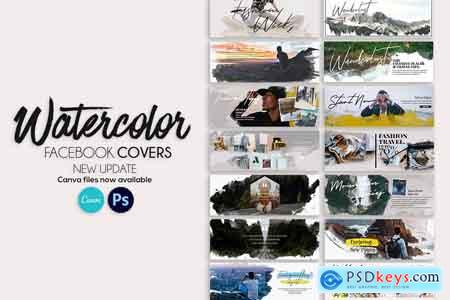 Creativemarket Facebook Covers Watercolor