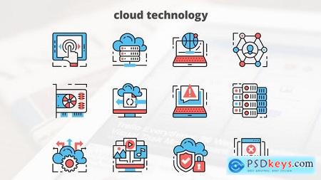Videohive Cloud Technology  Thin Line Icons