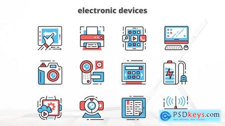 Videohive Electronic Devices  Thin Line Icons