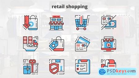 Videohive Retail Shoping  Thin Line Icons
