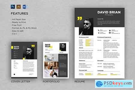 Professional CV And Resume Template David