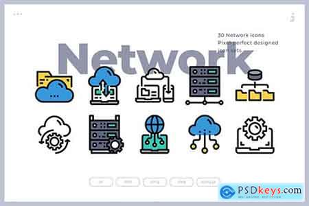 30 Network and Database Icons